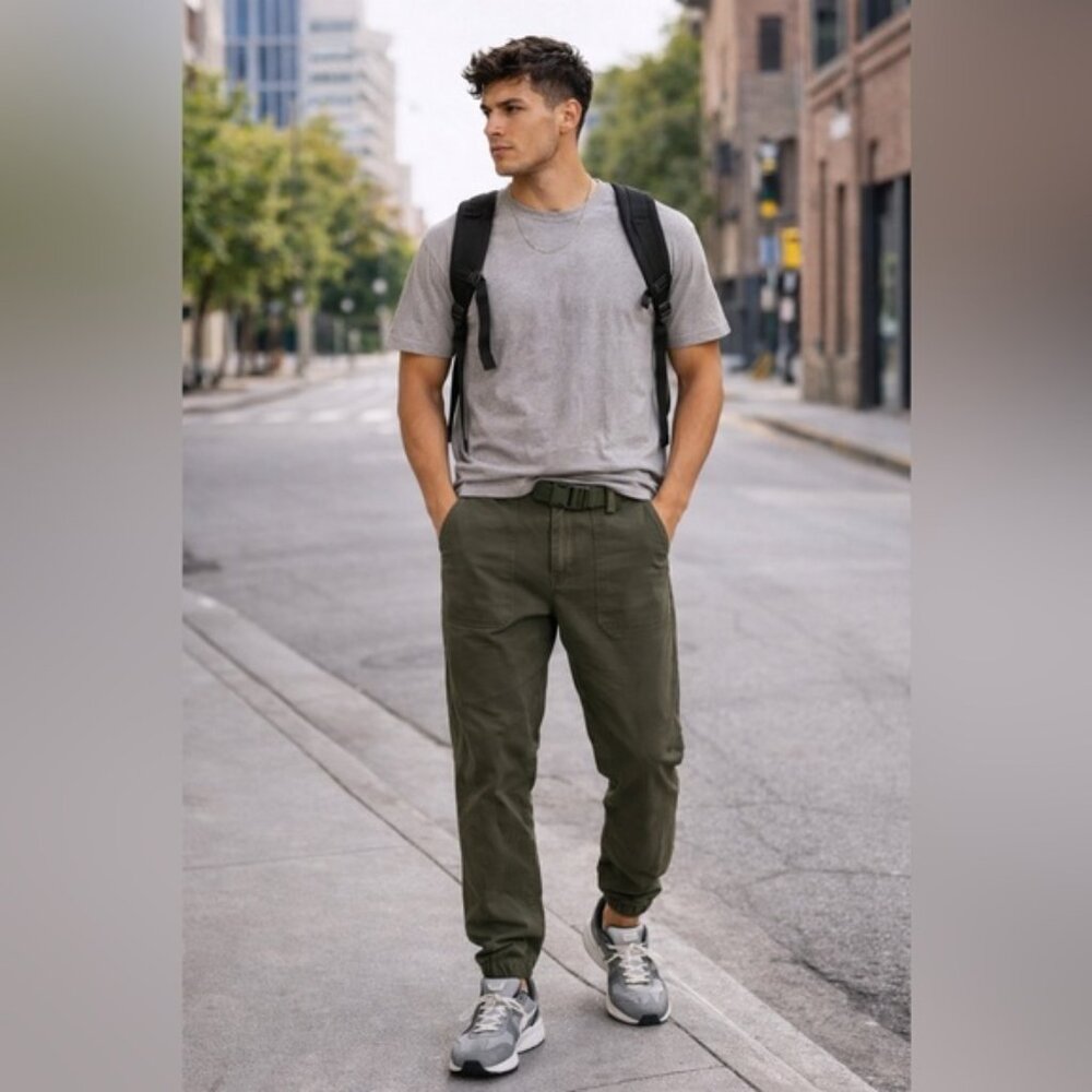 UNIQLO Olive Utility Jogger Pants – Size M (30–33” Waist)